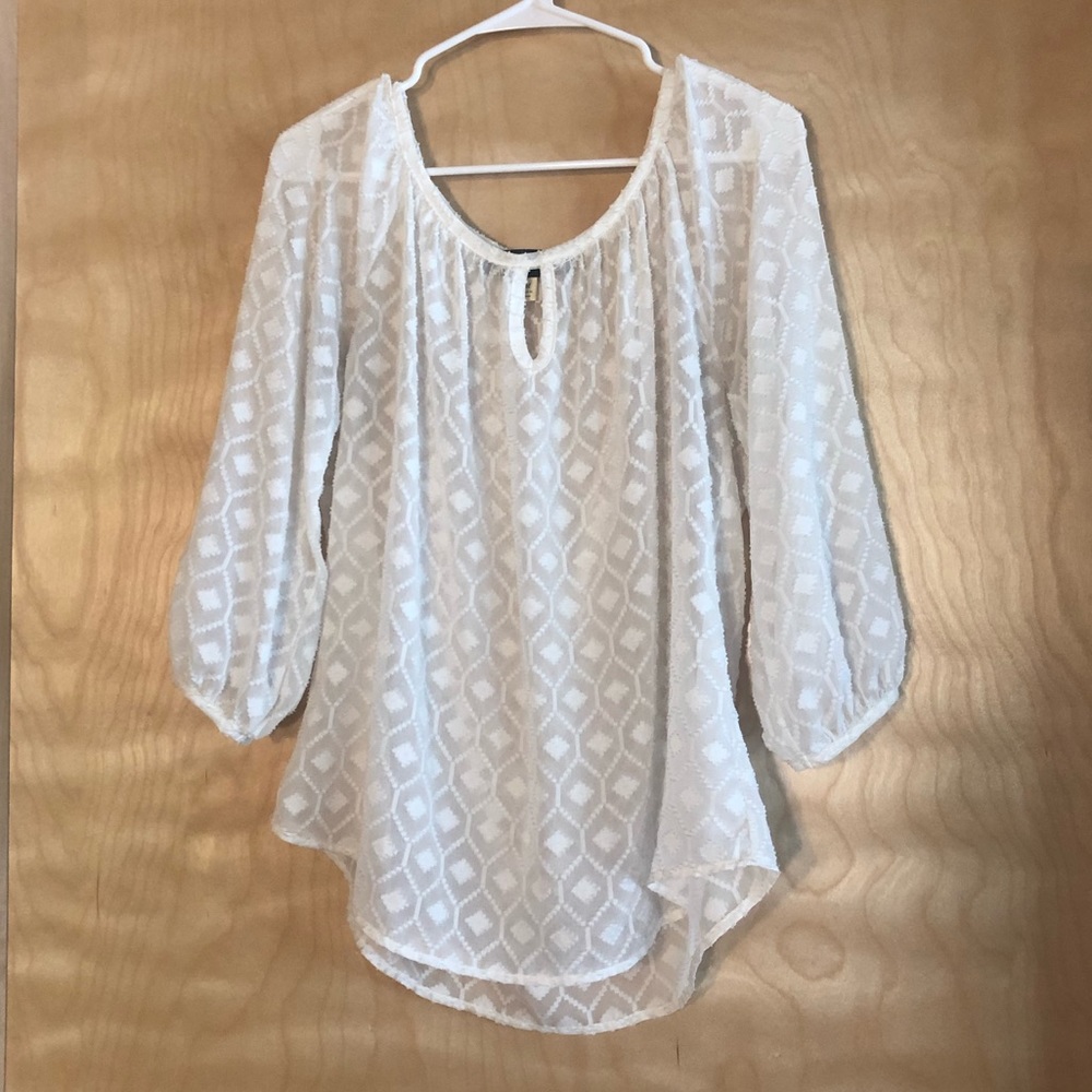 White 3/4 Sleeve Blouse